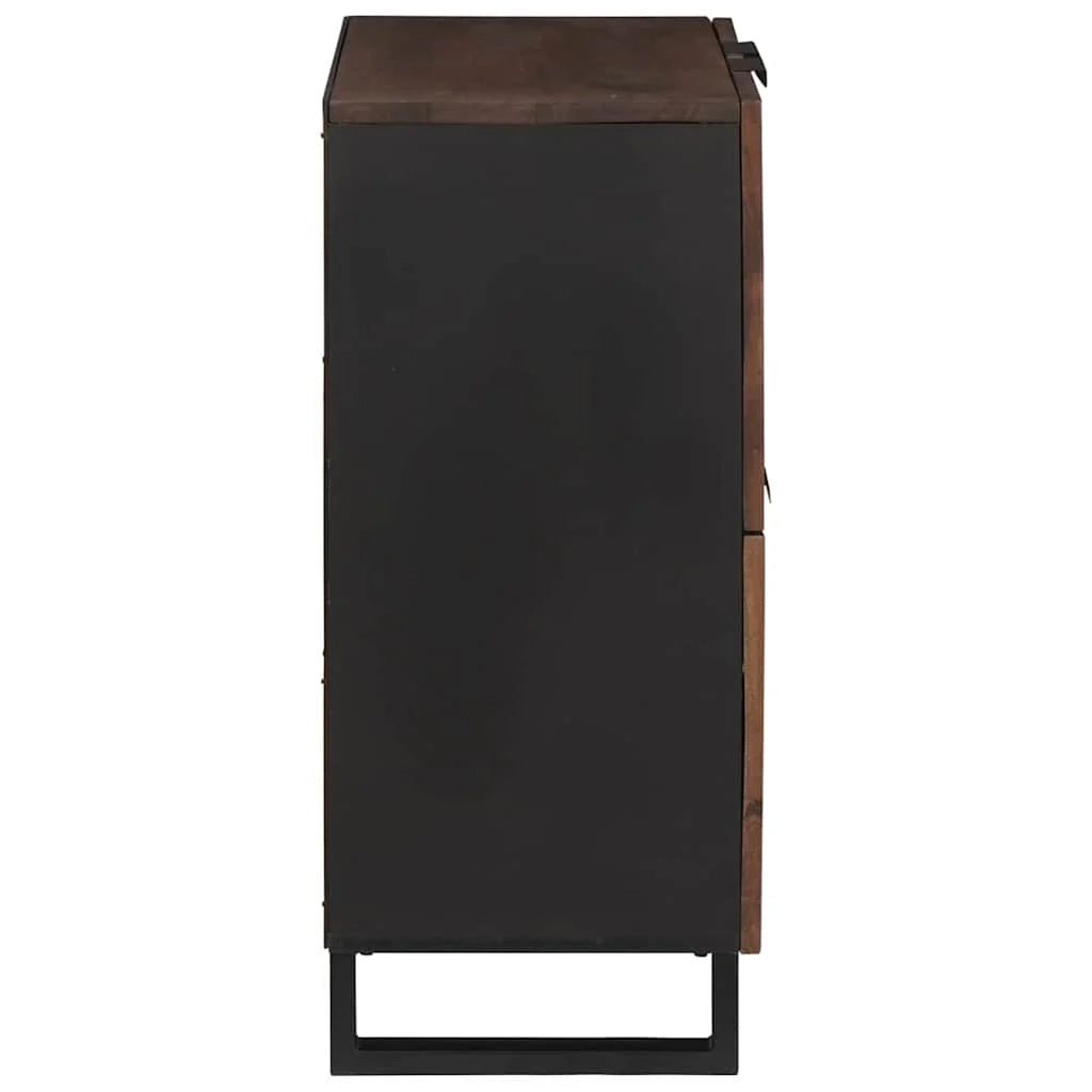 Credenza funzionale rettangolare contenitore 60 x 33 x 75 cm soggiorno in stile rustico in legno marrone 02_0057787