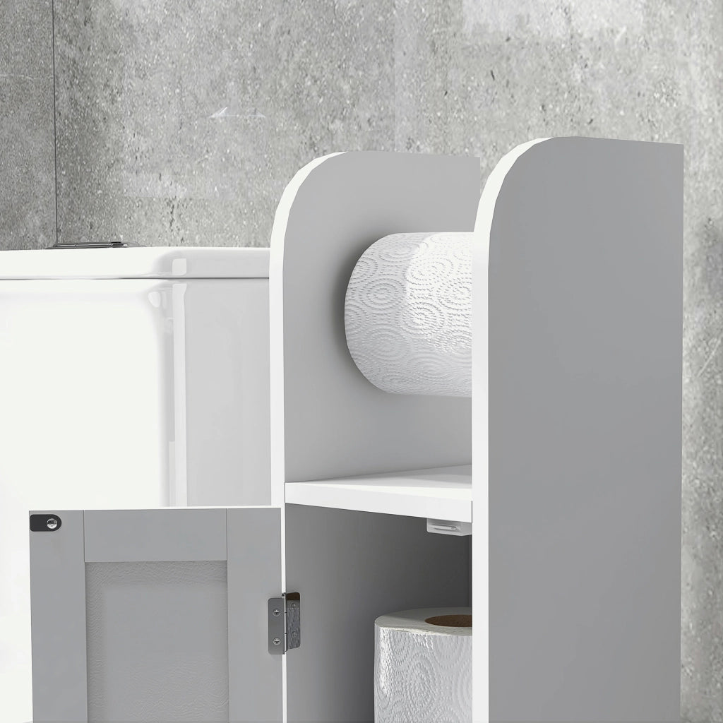 Colonna Bagno Armadio con Ante e Ripiani ¨C zephmum ¨C Bianco 20x20x80 cm