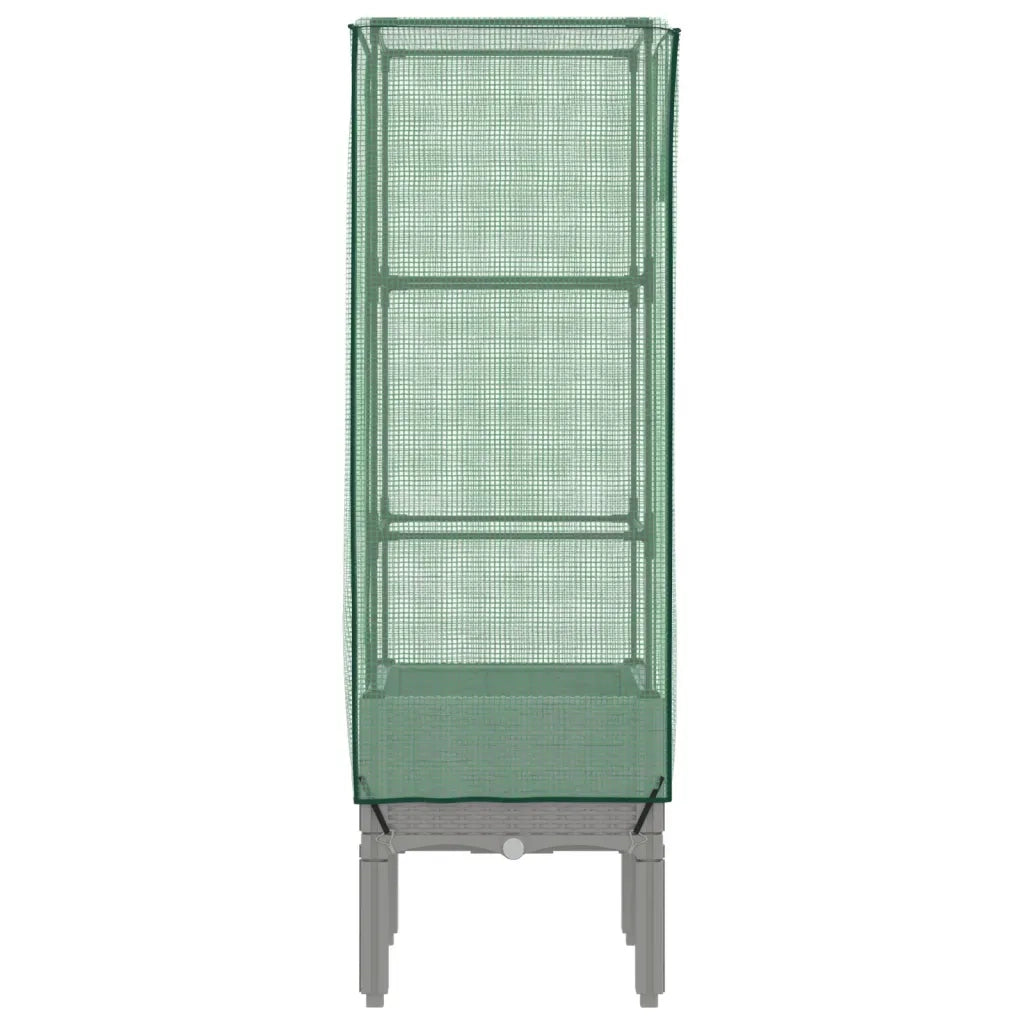 Letto Rialzato con Copertura Serra Effetto Rattan 40x40x140 cm