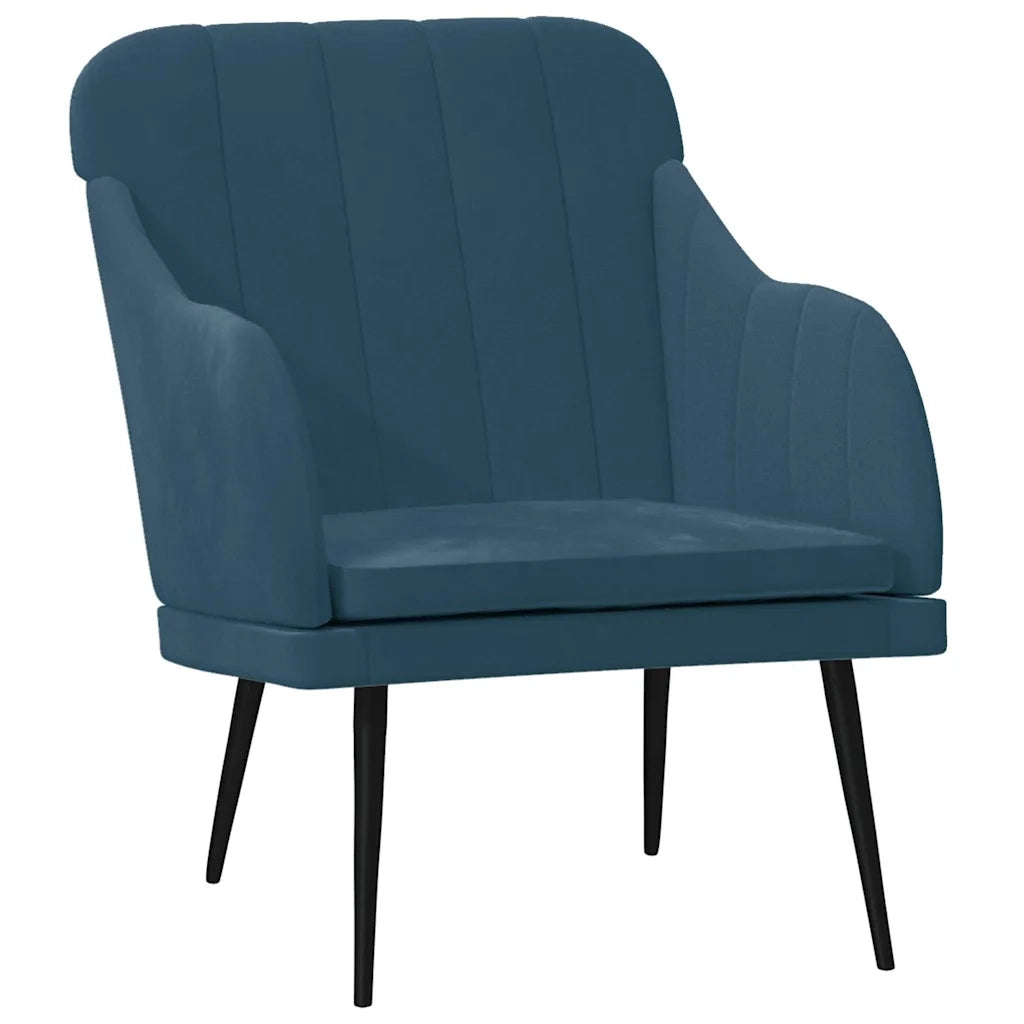 Poltrona Blu 63x76x80 cm Velluto cod mxl 14201