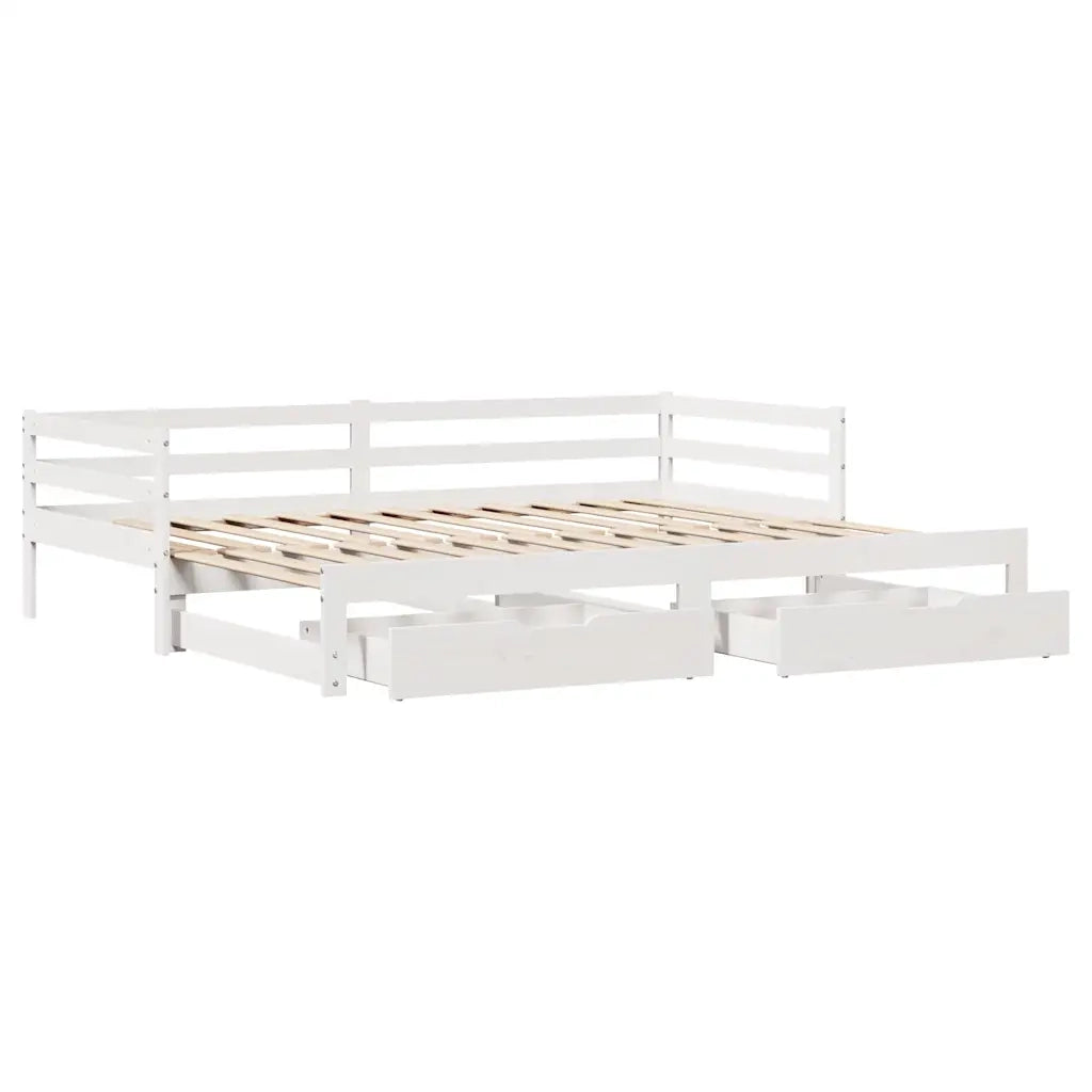 vidaXL Dormeuse con Cassetti Bianco 90x200 cm Legno Massello di Pino