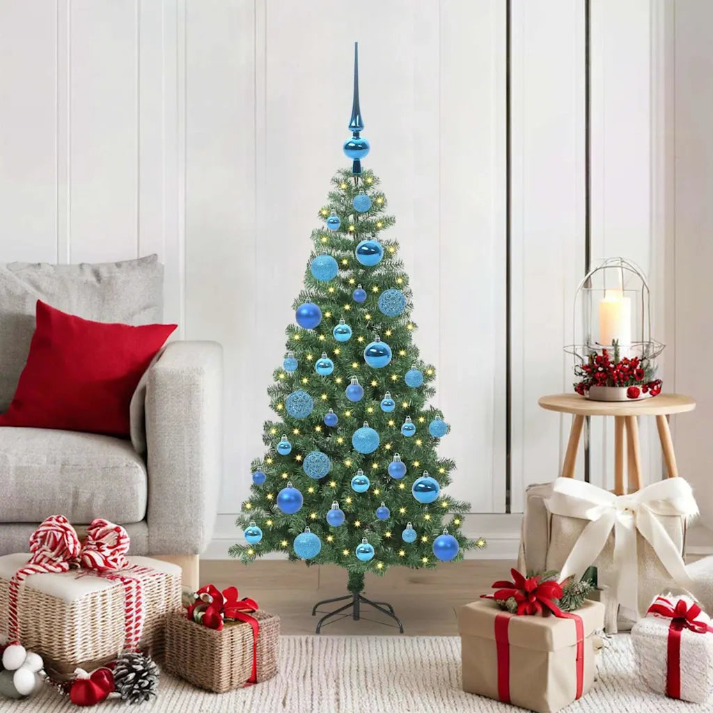 Albero di Natale con 150 LED con supporto Verde 120 cm PVC 3396365