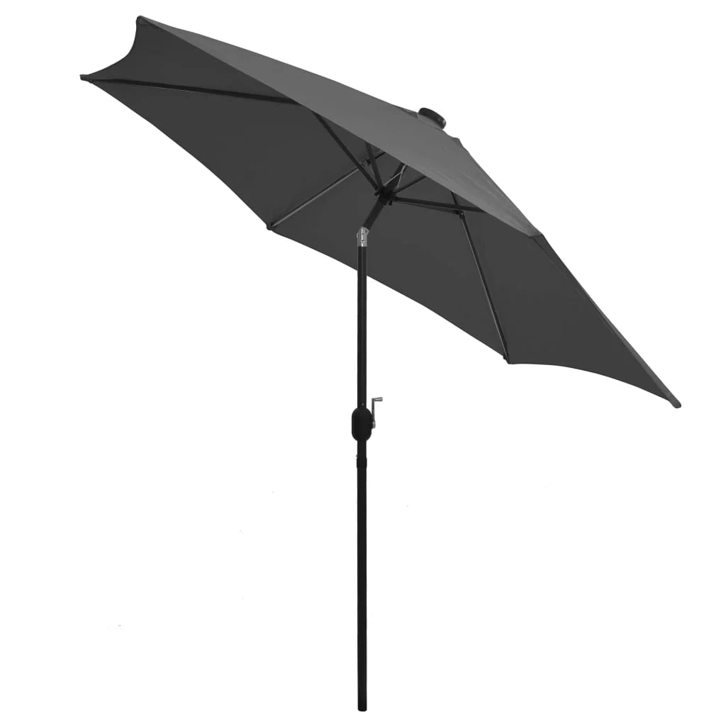 Ombrellone con LED e palo in alluminio 300 cm antracite 02_0008082