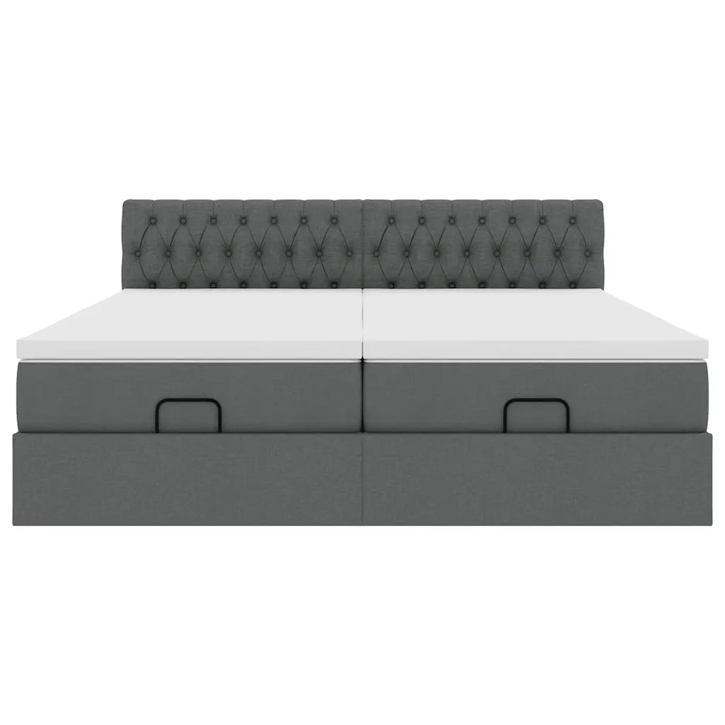 Struttura Letto Pouf con Materassi 180x200 cm in Tessuto