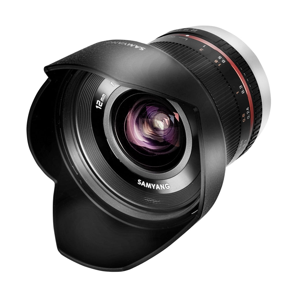 Obiettivo grandangolare fisso 12mm F2.0 APS-C per Canon M-APS-C, focus manuale – Fotocamera EOS M6 Mark II, EOS M50, EOS M200, EOS M100, EOS M10, EOS M6 II – nero