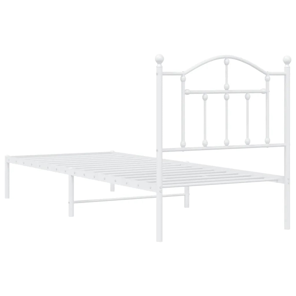 Giroletto con Testiera-Struttura Letto con testiera Metallo Bianco 80x200 cm 773042