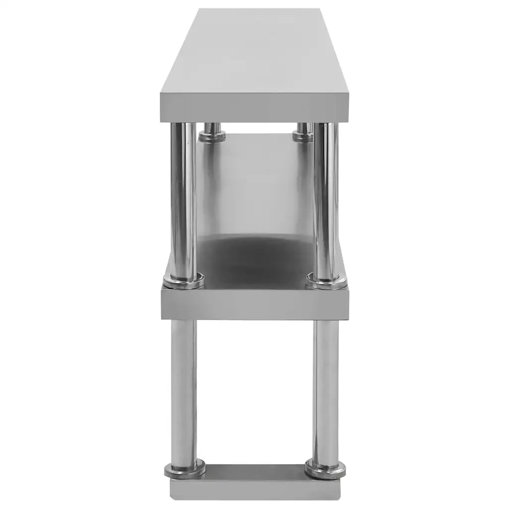 Tavolo Lavoro Cucina con Mensola 120x60x150 cm in Acciaio Inox CFW5482122