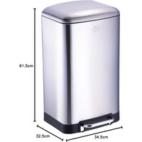 Dirt Devil Pattumiera a Pedale 30 Litri con Chiusura Ammortizzata Acciaio Inox