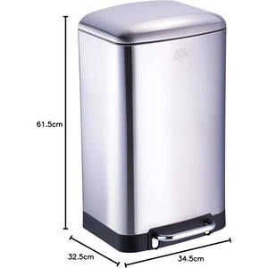 Dirt Devil Pattumiera a Pedale 30 Litri con Chiusura Ammortizzata Acciaio Inox