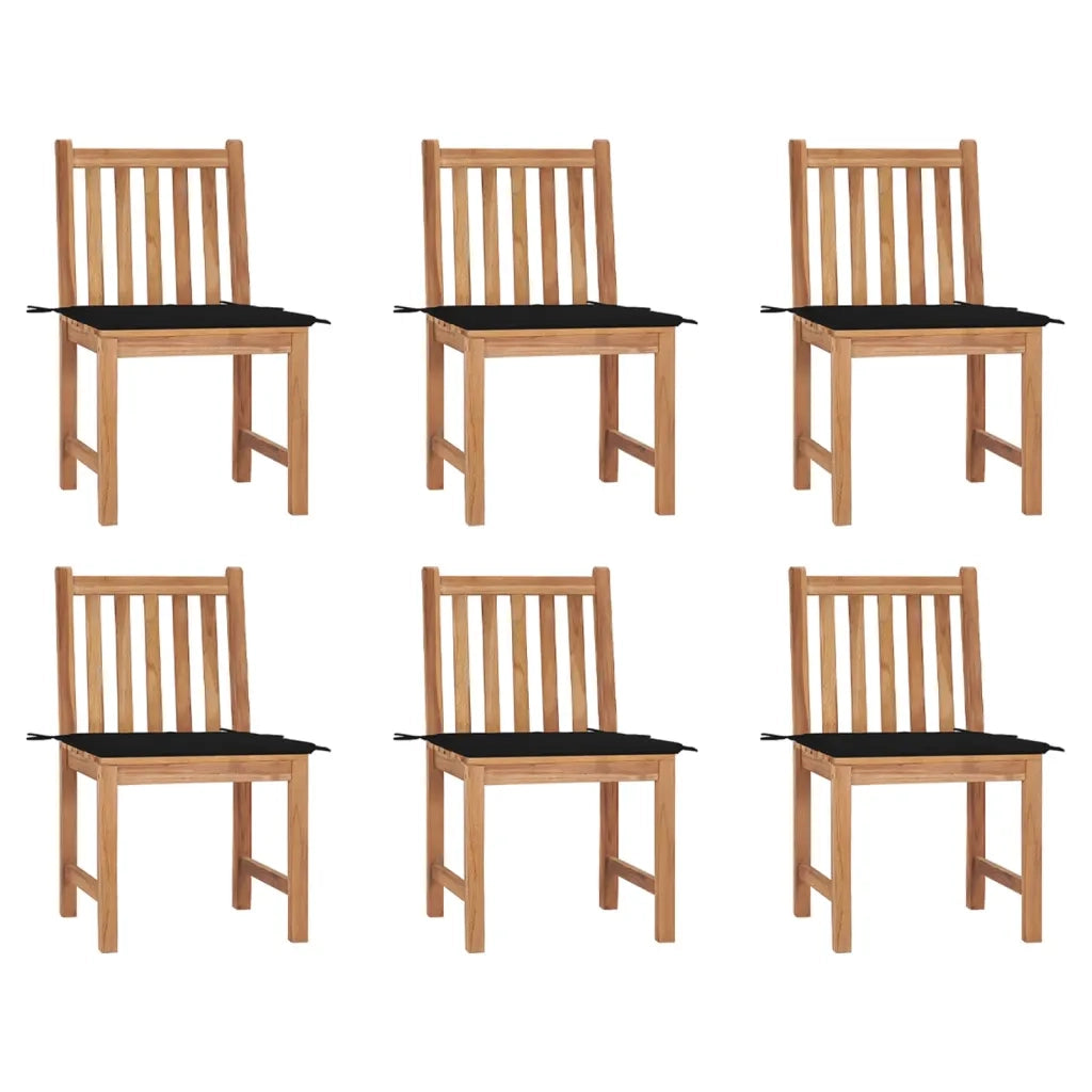 Sedie da Giardino 6 pz con Cuscini in Legno Massello di Teak cod mxl 8381