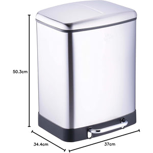 Dirt Devil Pattumiera Doppia 2x12 l Acciaio Inossidabile Antiodore 37x34.4x50cm