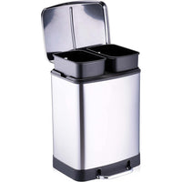 Dirt Devil Pattumiera Doppia 2x12 l Acciaio Inossidabile Antiodore 37x34.4x50cm