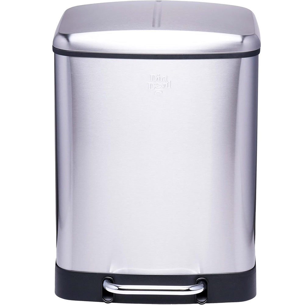 Dirt Devil Pattumiera Doppia 2x12 l Acciaio Inossidabile Antiodore 37x34.4x50cm
