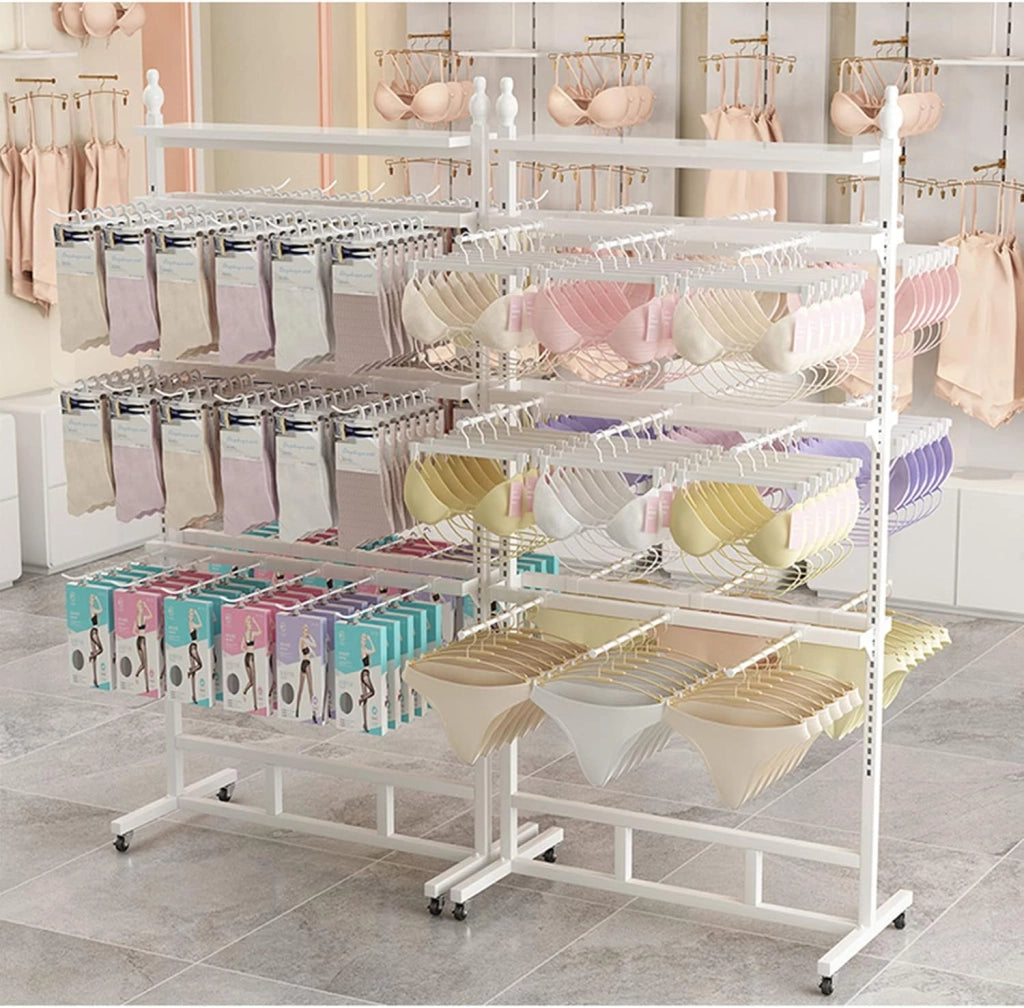 Espositore per Biancheria Intima/Reggiseni Commerciale con ripiano portaoggetti, Organizer salvaspazio per Armadio per Biancheria Intima, Calzini, Accessori, Sciarpe e Guanti, Ripiani per re