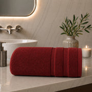 Rovarero, Telo Bagno Sfumatura Colore Struttura Ciliegia, Rosso Ciliegia