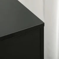 Mobile portaoggetti da scrivania con 5 cassetti 1 porta ripiano regolabile, supporto stampante su ruote, 78x40x66,5 cm, nero