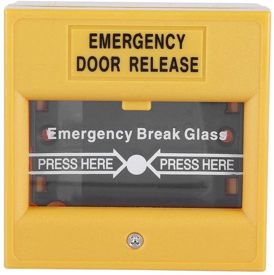 Pulsante di allarme di emergenza per uscita di emergenza - Azionamento di emergenza della porta - Vetro di sicurezza - Giallo - Allarme di emergenza - Soluzione di sicurezza - Casa e Ufficio 

Modello: 
Specifica del prodotto: 
Codice del prodotto: