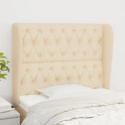 Testiera ad Orecchio-Testata con Orecchie Crema 103x23x118/128 cm in Tessuto 676547