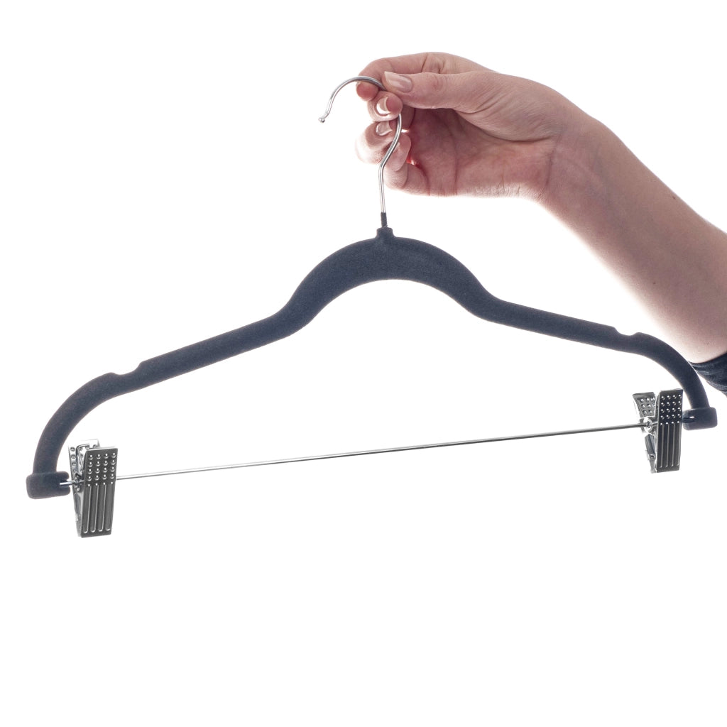 Grucce appendiabiti KADAX con clip per armadio, modello Loft, effetto floccato, 3 pezzi