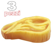 Trade Shop - 3 Giocattolo Bistecca Maiale Gomma Suono Resistente Da Masticare Per Cani -