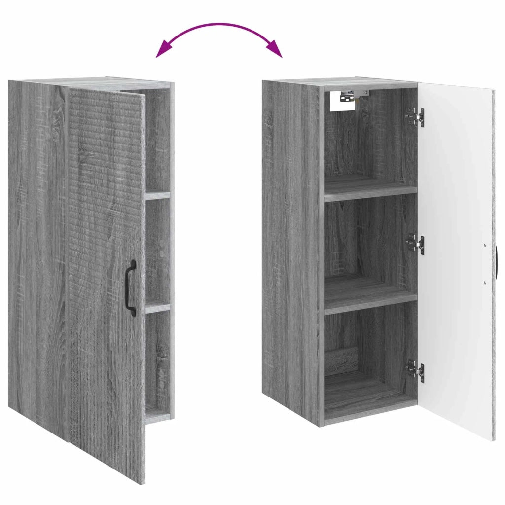 Mobiletto a muro Sonoma grigio 33 x 34,5 x 90 cm 898591