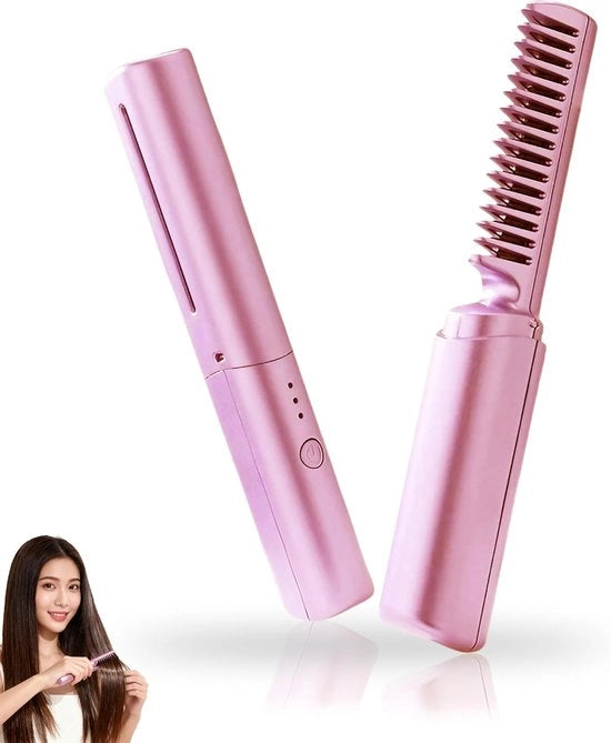 Nuovo kit per la cura dei capelli, stazione di stile e di cura capelli a raggio laser, 2-in-1 tool per lo stile dei capelli rapido, dispositivo portatile per tutti i tipi di capelli (rosso)