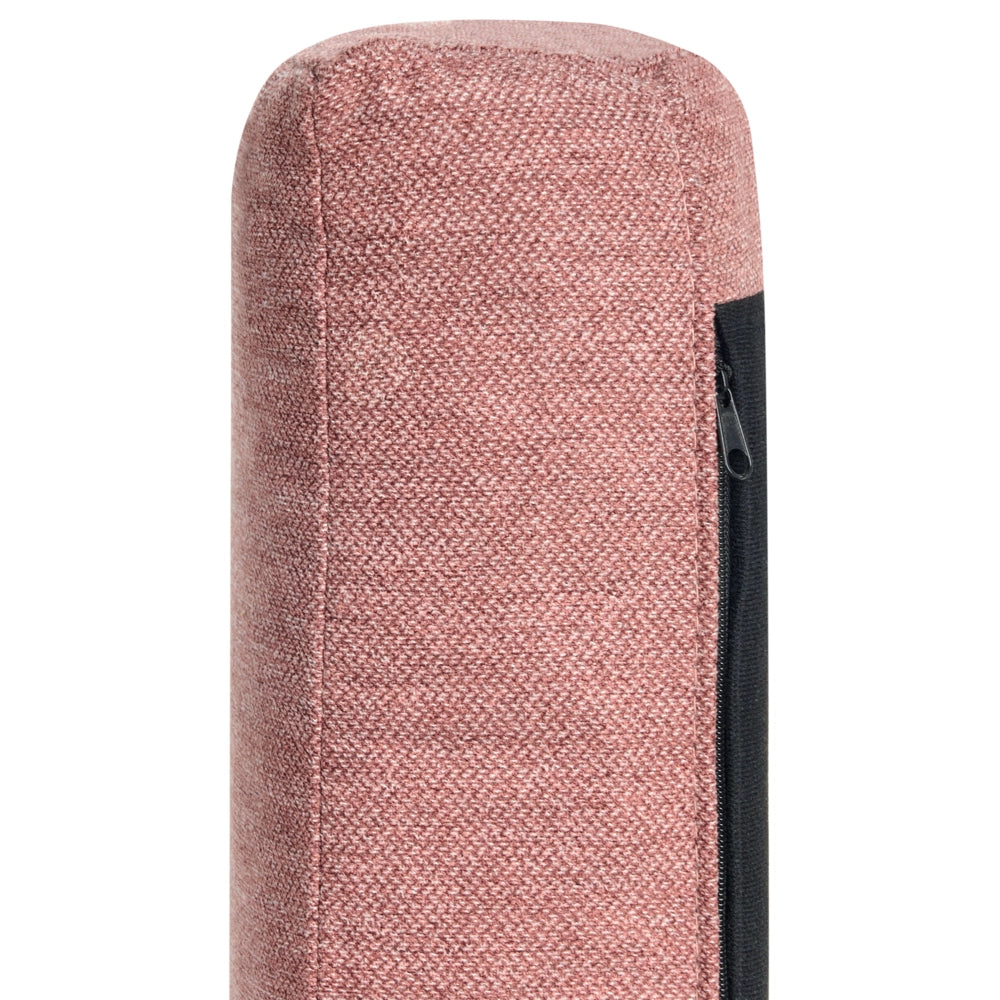 Poltrona moderna imbottita in tessuto rosa con gambe in metallo stile moderno e minimalista
