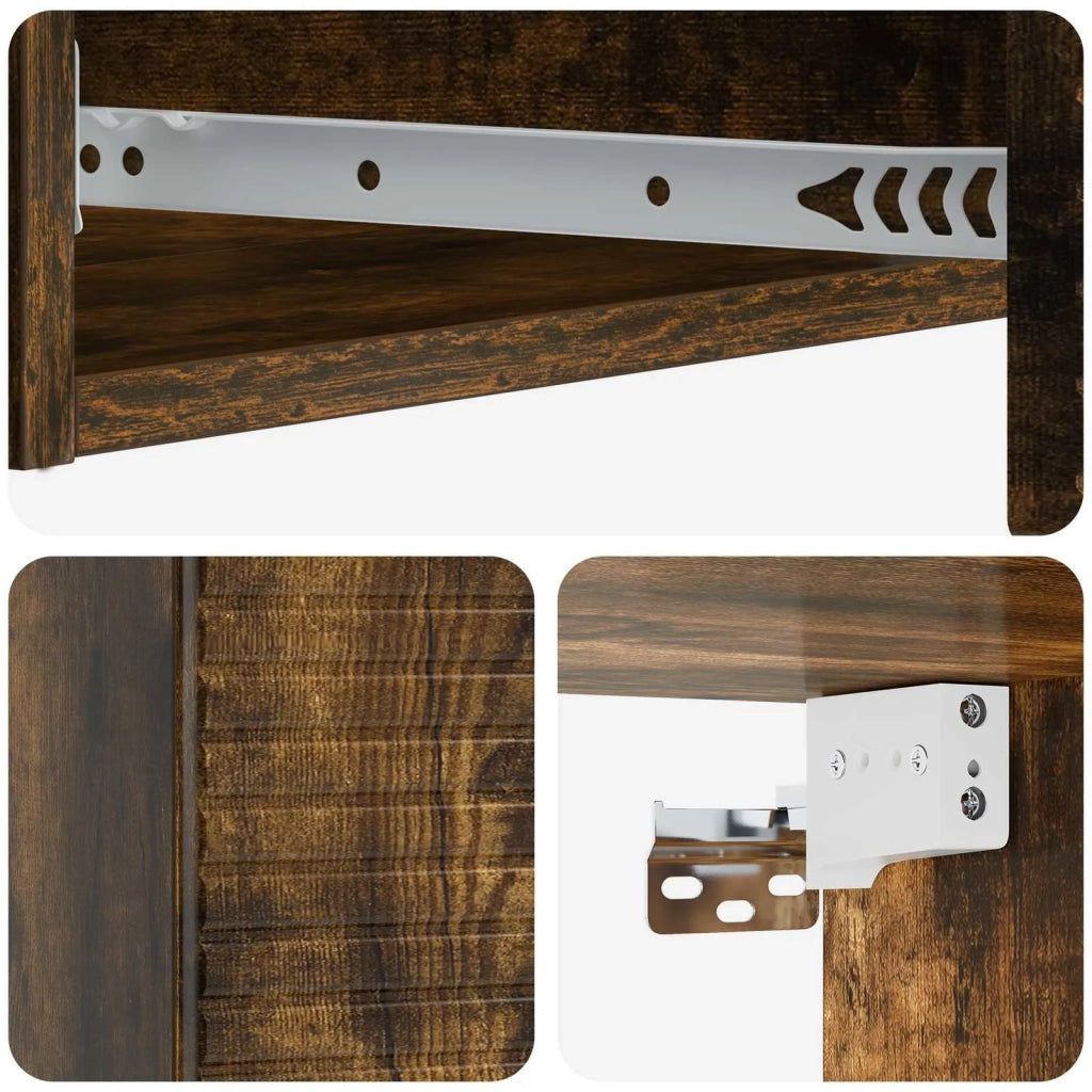 Tavolino da Parete Laterale Rovere Fumo 87,5 x 34,5 x 17 cm 898670