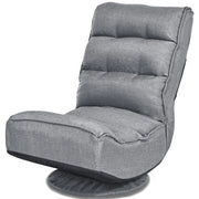 Sedia reclinabile pieghevole e regolabile 59 x 75 x 83 cm base girevole a 360 gradi comoda seduta imbottita grigio 20_0011277