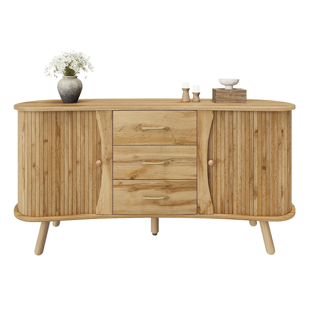 Credenza con Ante Scorrevoli e Cassetti ¨C MINIMAL ¨C Legno, Massello, Design Moderno
