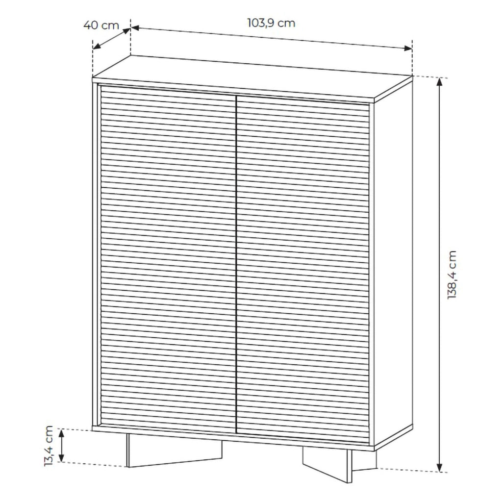 Madia Hasota, Credenza 4 Ripiani, 104x40x138h cm Marrone Rovere