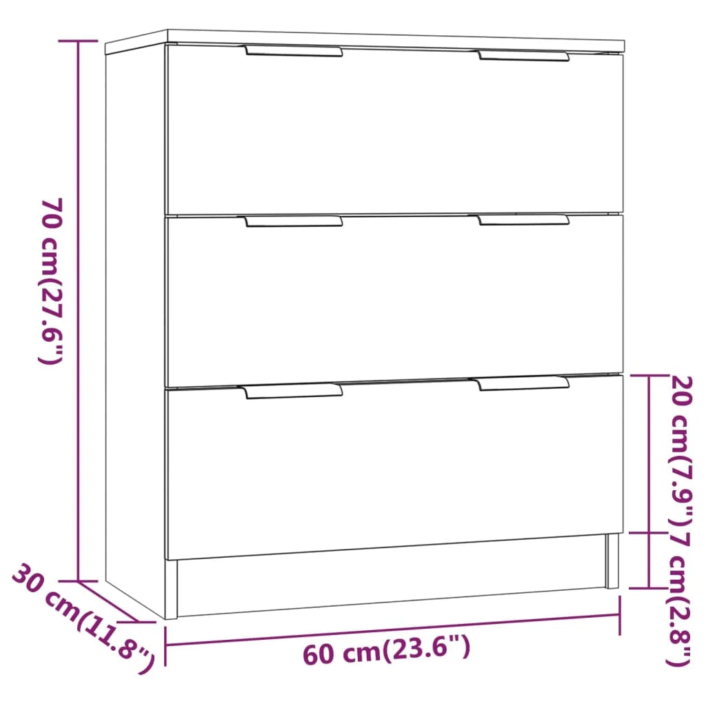 Buffet credenza cassettiera armadio mobile contenitore organizer per cucina soggiorno salotti 3 pezzi legno ingegnerizzato Sonoma marrone 02_0037108