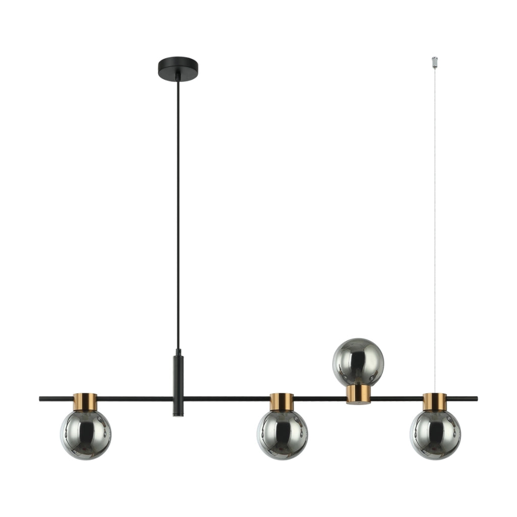 Lampada a sospensione moderna nero grafite 4xG9 Italux Bletter