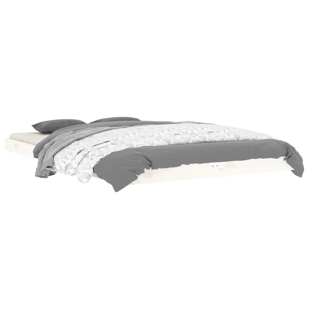 Letto matrimoniale | Letto per adulti | Letto senza Materasso Bianco 120x190 cm Legno Massello di Pino
