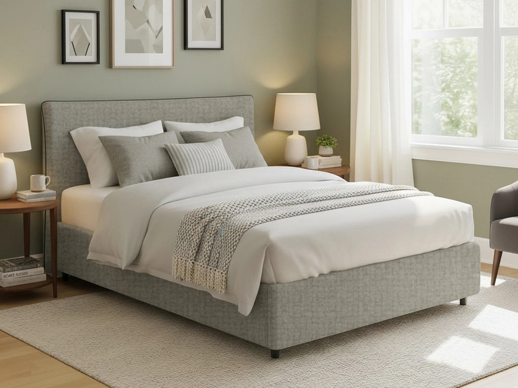Crewe, Letto Matrimoniale Sfoderabile Made in Italy, Grigio