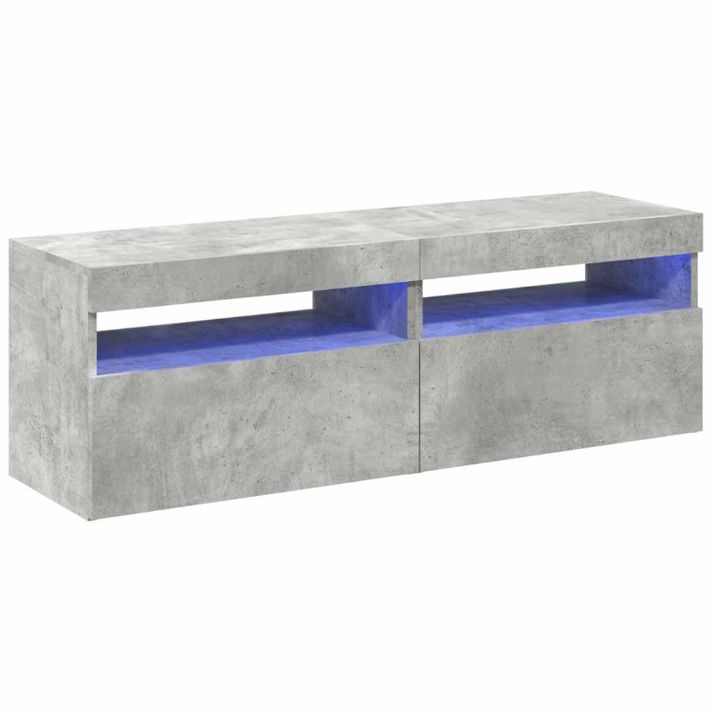 Mobile TV multimediale scaffale TV credenza mobile TV per sala da pranzo soggiorno camera da letto con luci LED 2 pezzi 60 x 35 x 40 cm grigio 02_0028847