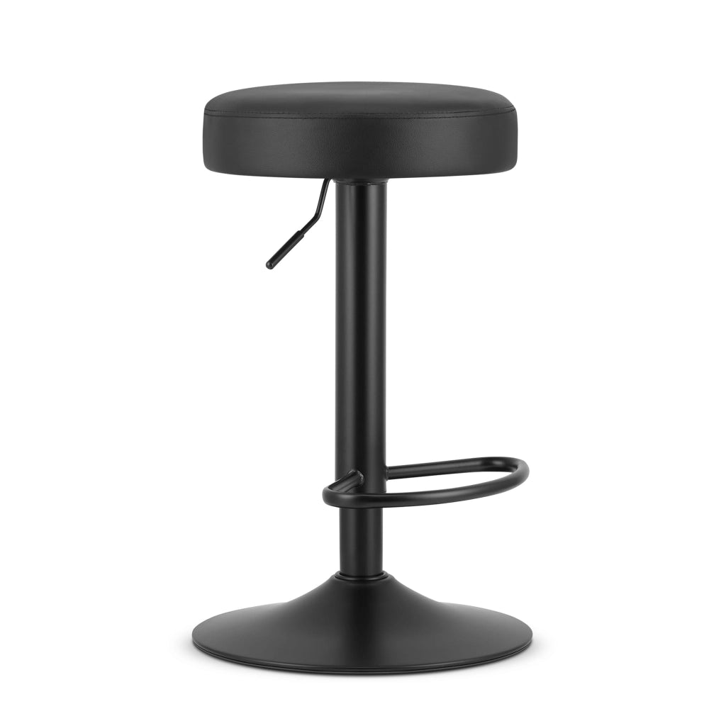 Sgabello girevole VALORA ROJST - Ecopelle nera / Base nera x 2