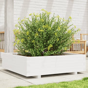 Fioriera da Giardino-Vaso da Esterno Bianca 90x90x26,5cm Legno Massello di Pino