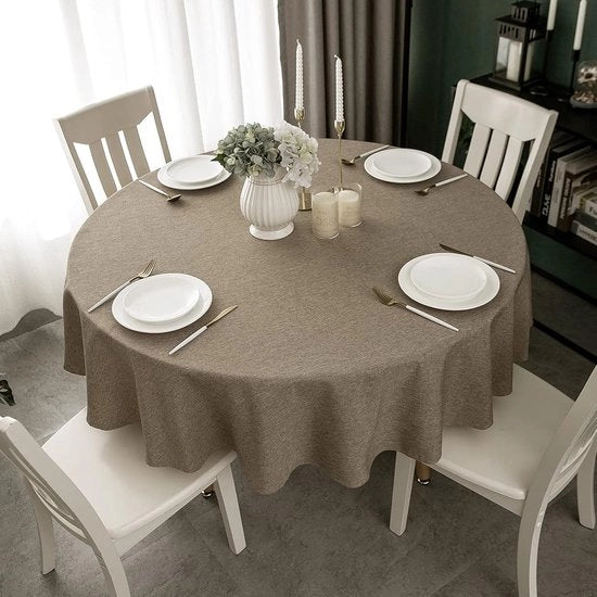 Tappeto da tavolo in stile Minimalista con effetto loto, 120 cm di diametro, impermeabile e lavabile, tavolo rotondo con supporto centrale.