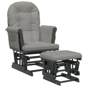 Poltrona | Sedia Relax Glider con Sgabello Grigio Chiaro in Tessuto