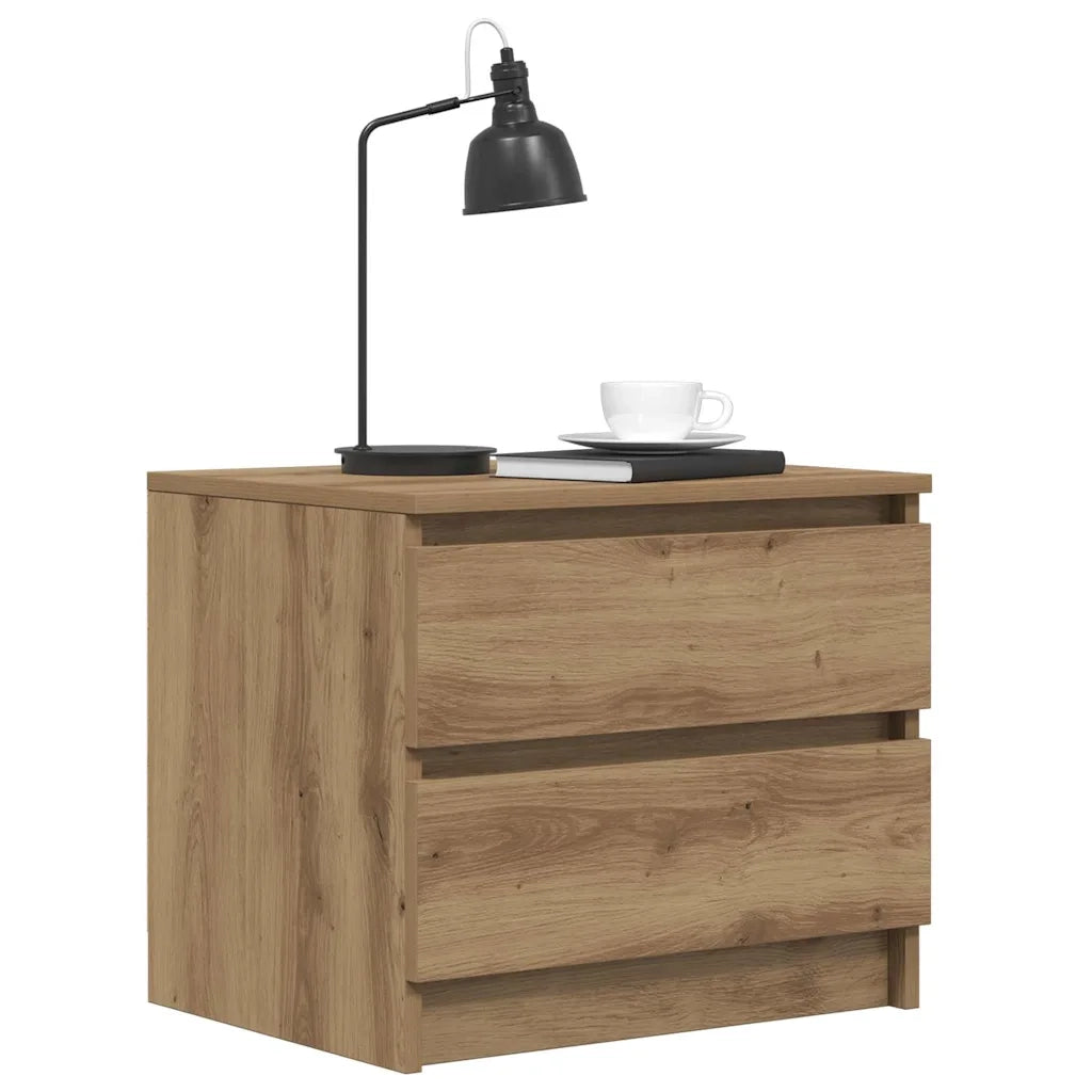 Comodino Rovere Artigianale 50x40x43.5 cm in Legno Multistrato 856520