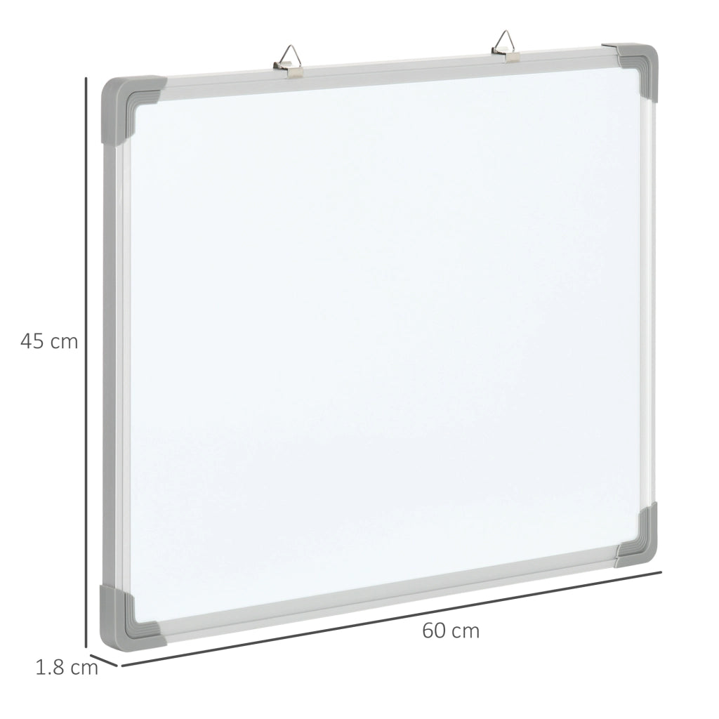 Lavagna Magnetica da Parete ¨C zephmum ¨C Bianco, Alluminio, 60x45x1.8 cm