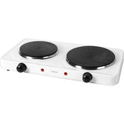Trade Shop - Fornello Con Doppia Piastra In Ghisa Elettrica ø15,5-18,5cm 2 Termostati Regolabili 2500w -