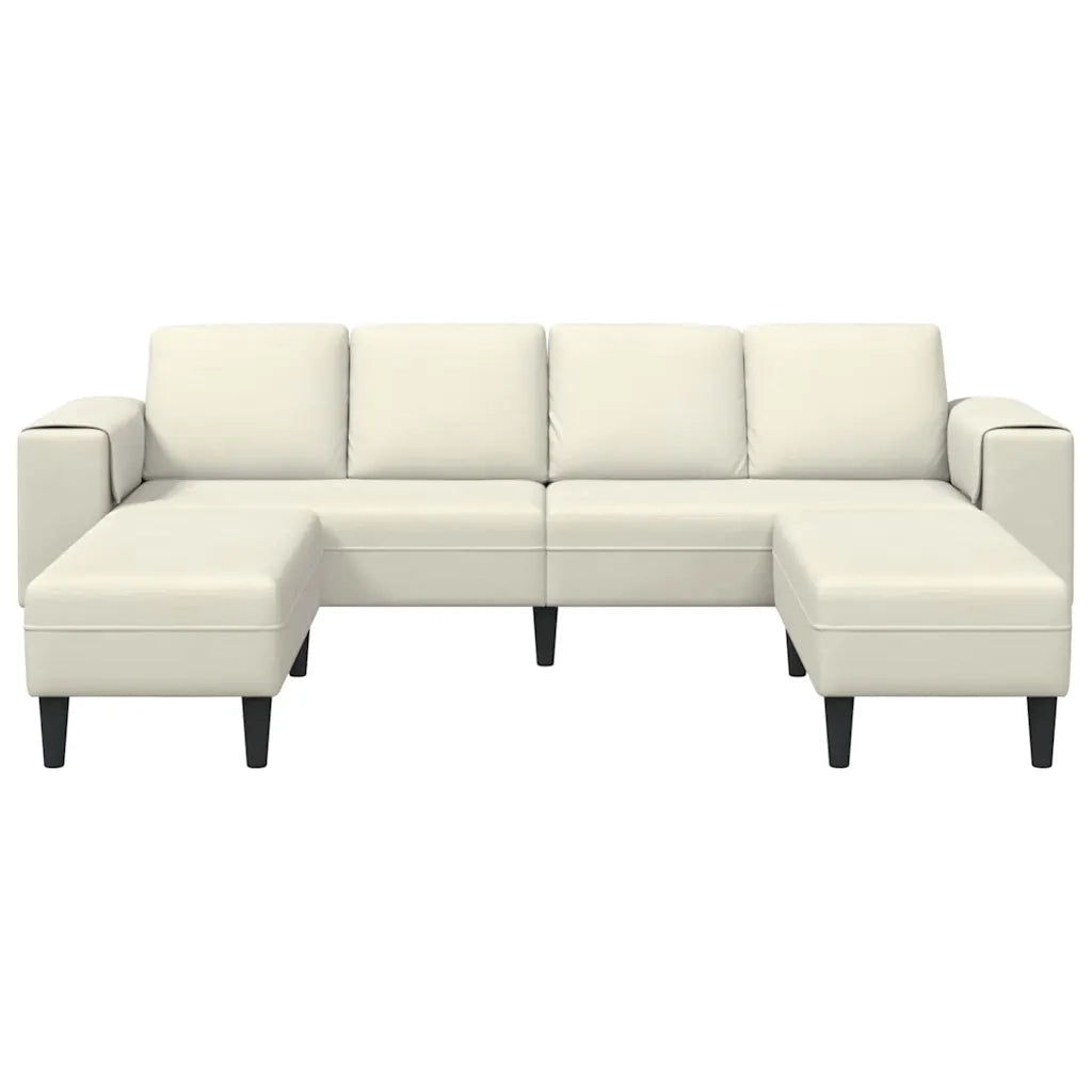 Set di divani 3 pcs Crema Velluto
