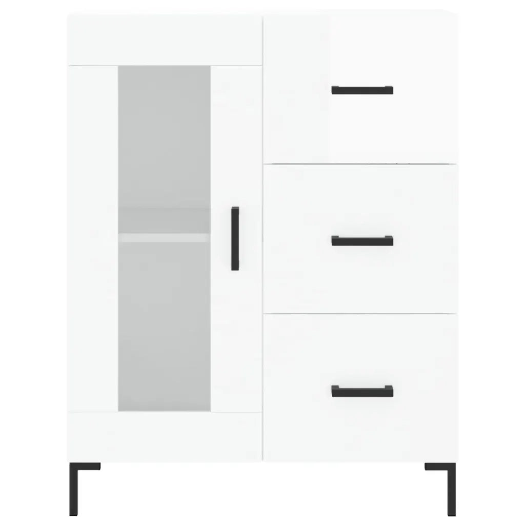 Credenza 69,5x34x90 cm in Legno Multistrato Bianco Lucido 828046