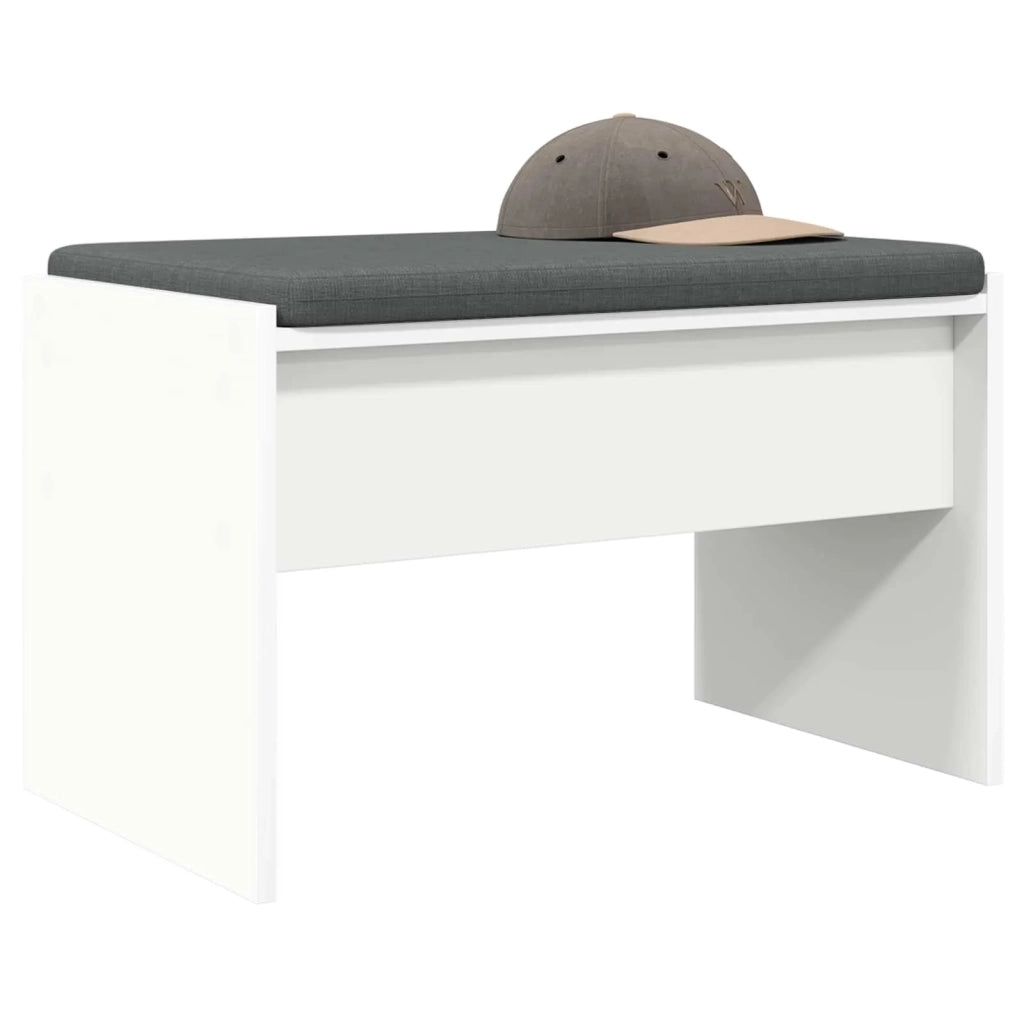 Panca per ingresso con cuscino Bianco 63 x 38 x 40 cm