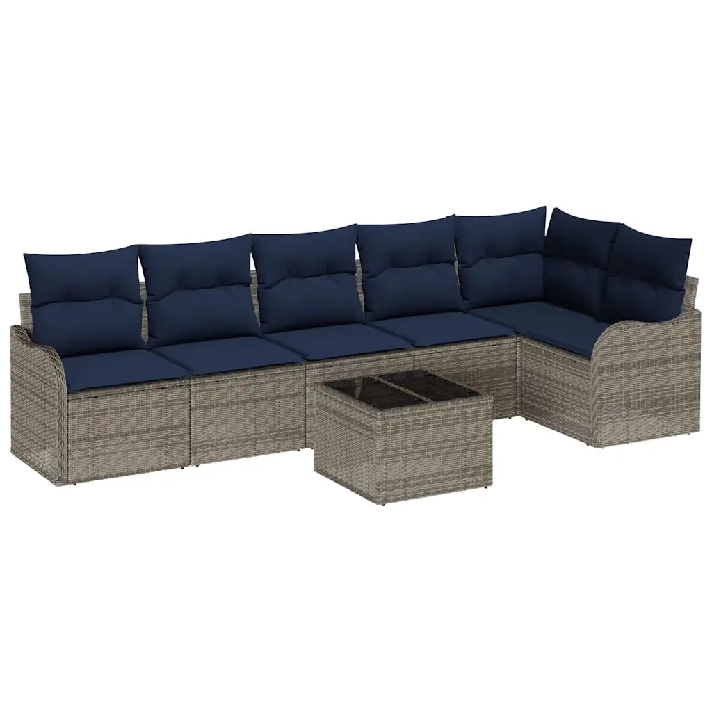 Set Divano da Giardino Grigio polyrattan 3345735