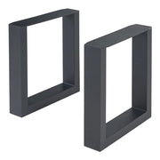 Set di 2 gambe per tavolo da arredamento moderno design originale acciaio 43 x 40 cm nero 03_0009679