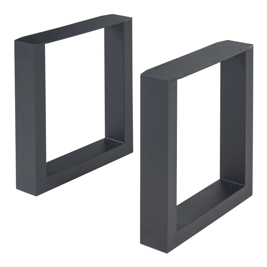 Set di 2 gambe per tavolo da arredamento moderno design originale acciaio 43 x 40 cm nero 03_0009679