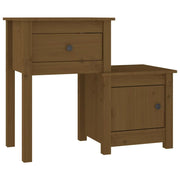 Comodino | Armadio da Notte | Mobiletto da notte ambra 79,5x38x65,5 cm in Legno Massello di Pino